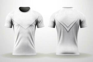 Mockup sports football team uniforms white shirt, Generative AI illustration photo