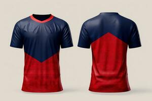 Mockup sports football team uniforms multicolors shirt, Generative AI illustration photo