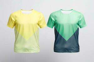 Mockup sports football team uniforms multicolors shirt, Generative AI illustration photo