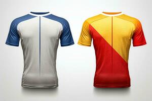 Mockup sports football team uniforms multicolors shirt, Generative AI illustration photo