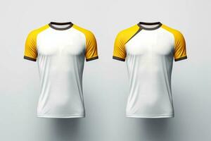 Mockup sports football team uniforms multicolors shirt, Generative AI illustration photo