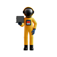 Astronaut Tablette 3d ai generativ png