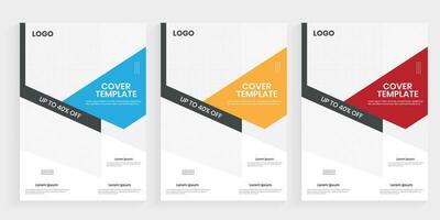 Business brochure cover design layout, printable annual report graphics design vector