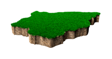 San Marino kaart bodem land geologie dwarsdoorsnede met groen gras en rotsgrond textuur 3d illustratie png