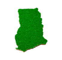 Ghana Map soil land geology cross section with green grass and Rock ground texture 3d illustration png