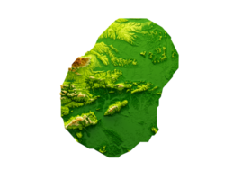 Nauru Map Shaded relief Color Height map 3d illustration png