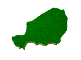 carte du nigéria coupe transversale de la géologie des sols avec de l'herbe verte et de la texture du sol rocheux illustration 3d png