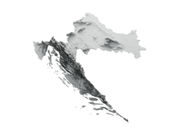Croazia carta geografica Croazia bandiera ombroso sollievo colore altezza carta geografica 3d illustrazione png