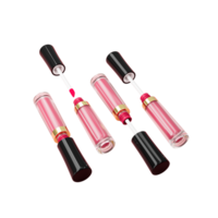 conjunto de ligero rosado color labio brillo . líquido lápiz labial, labio brillo cosmético para labio 3d ilustración png