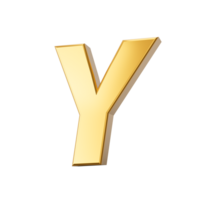 Golden alphabet y 3D Golden Letters numbers 3d Illustration png