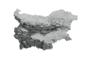 Bulgaria Map Shaded relief Color Height map 3d illustration png