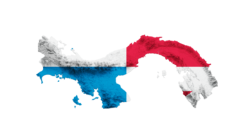 Panama Karte Flagge schattiert Linderung Farbe Höhe Karte 3d Illustration png