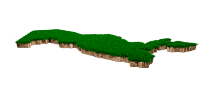 Uzbekistan Map soil land geology cross section with green grass and Rock ground texture 3d illustration png