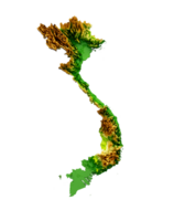 Vietnam Map Shaded relief Color Height map 3d illustration png