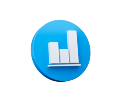 blå Graf 3d ikon med marknadsföra finansiera företag handel utbyta stock diagram eller finansiell investering Diagram symbol 3d illustration png