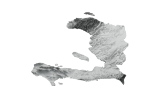 Haiti Map Flag Shaded relief Color Height map 3d illustration png