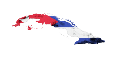 Cuba mapa cubano bandera sombreado alivio color altura mapa 3d ilustración png