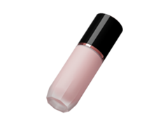 light pink Foundation container mockup, levitation glass bottle in the air in 3d illustration png