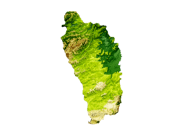 Dominica Karte schattiert Linderung Farbe Höhe Karte 3d Illustration png