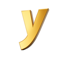 d'oro alfabeto y 3d d'oro piccolo lettere 3d illustrazione png