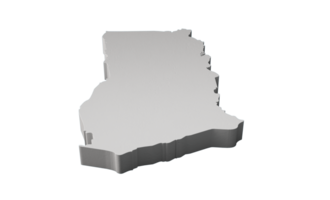 Ghana 3d kaart aardrijkskunde cartografie en topologie 3d illustratie png