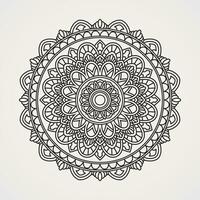 Decorative mandalas with precise flower shapes. Decorative ornaments in the oriental ethnic style. The outline of the doodle's hand draws a vector illustration. suitable for henna, coloring books