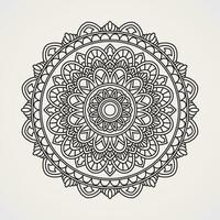 Decorative mandalas with precise flower shapes. Decorative ornaments in the oriental ethnic style. The outline of the doodle's hand draws a vector illustration. suitable for henna, coloring books