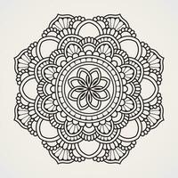 Flower mandala with symmetrical pattern. suitable for henna, tattoos, photos, coloring books. islam, hindu,Buddha, india, pakistan, chinese, arab vector