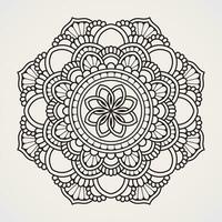 flor mandala con simétrico modelo. adecuado para alheña, tatuajes, fotos, colorante libros. islam, hindú, buda, India, Pakistán, chino, árabe vector