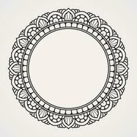 Traditional border frame with ornaments of flowers and herbs for photos and quotes. suitable for henna, tattoos, photos, coloring books. islam, hindu,Buddha, india, pakistan, chinese, arab vector