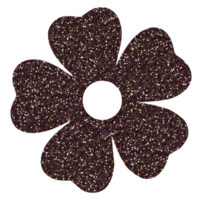 svart blomma glitter på transparent bakgrund. blomma icon.design för dekoration, bakgrund, tapet, illustration png