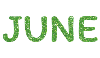 Grün funkeln Juni Briefe Symbol. Juni unterzeichnen. Design zum dekorieren, Hintergrund, Hintergrund, Illustration. png