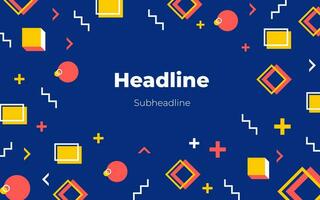 Memphis design background with headline and sub headline in center with fun and modern concept vector
