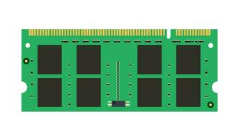 Computer memory module isolated on white background. RAM or random access memory flat style vector illustration.