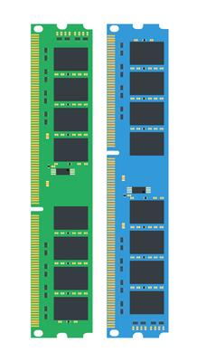 RAM or random access memory image. Computer memory icon. Vector illustration.