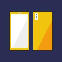 A vector illustration of a smartphone mockup with a blank screen, maintaining a flat style against a dark background.