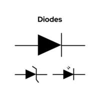 Diode icon on white background. Flat vector illustration.