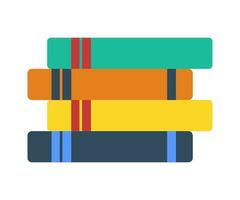 Stack of books icon. Flat illustration with colorful design vector