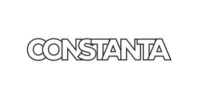 Constanta in the Romania emblem. The design features a geometric style, vector illustration with bold typography in a modern font. The graphic slogan lettering.