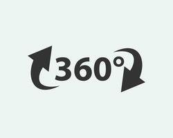 Icono de vector de vista de 360 grados