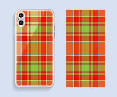 Smartphone cover design vector mockup. Template geometric pattern for mobile phone back part. Flat design.