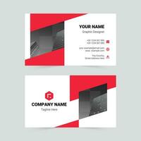 Red simple business card template vector