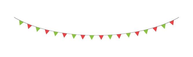 Christmas Bunting Pennant Flag Garland Vector Illustration, Christmas Graphics Festive Winter Holiday Season