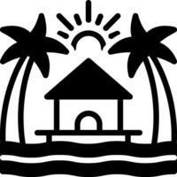 solid icon for resort vector