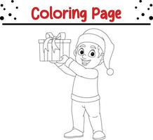 Happy Christmas coloring page for children. vector
