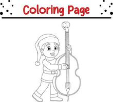 Happy Christmas coloring page for children. vector