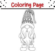 Happy Christmas gnomes coloring page for kids vector