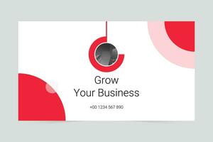 Red simple grow your business social media cover template vector