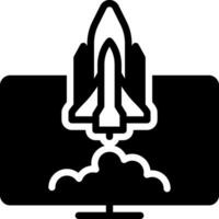 solid icon for launches vector