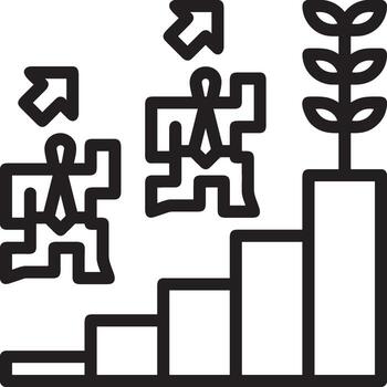 Growth business icon symbol vector image. Illustration of the progress outline infographic strategy  development design image